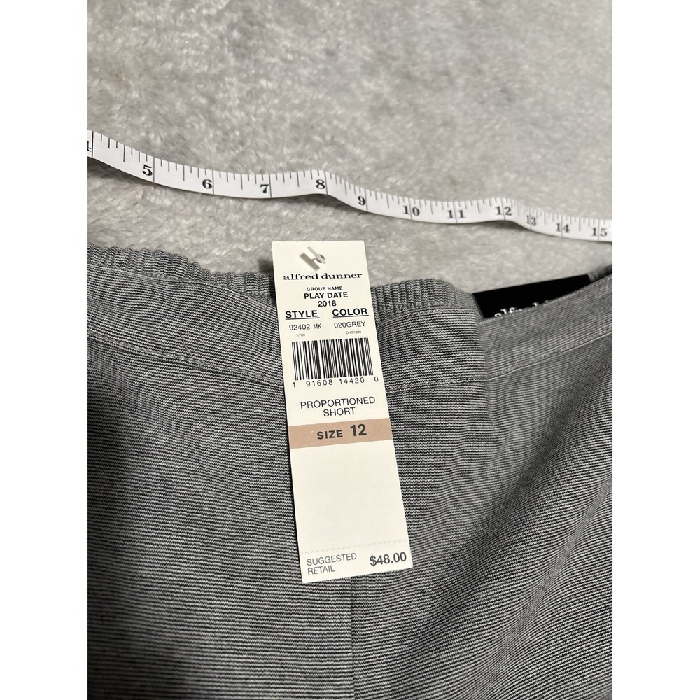 New Alfred Dunner Play Gray Pull On Pants Proportioned Short Size 12 - Picture 8 of 10